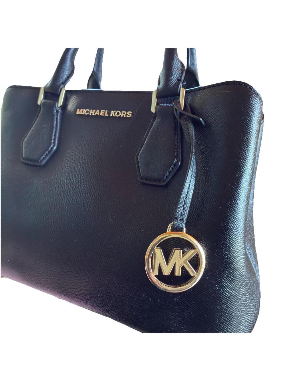 Michael Kors Black Saffiano Leather Satchel Bag Pristine Condition